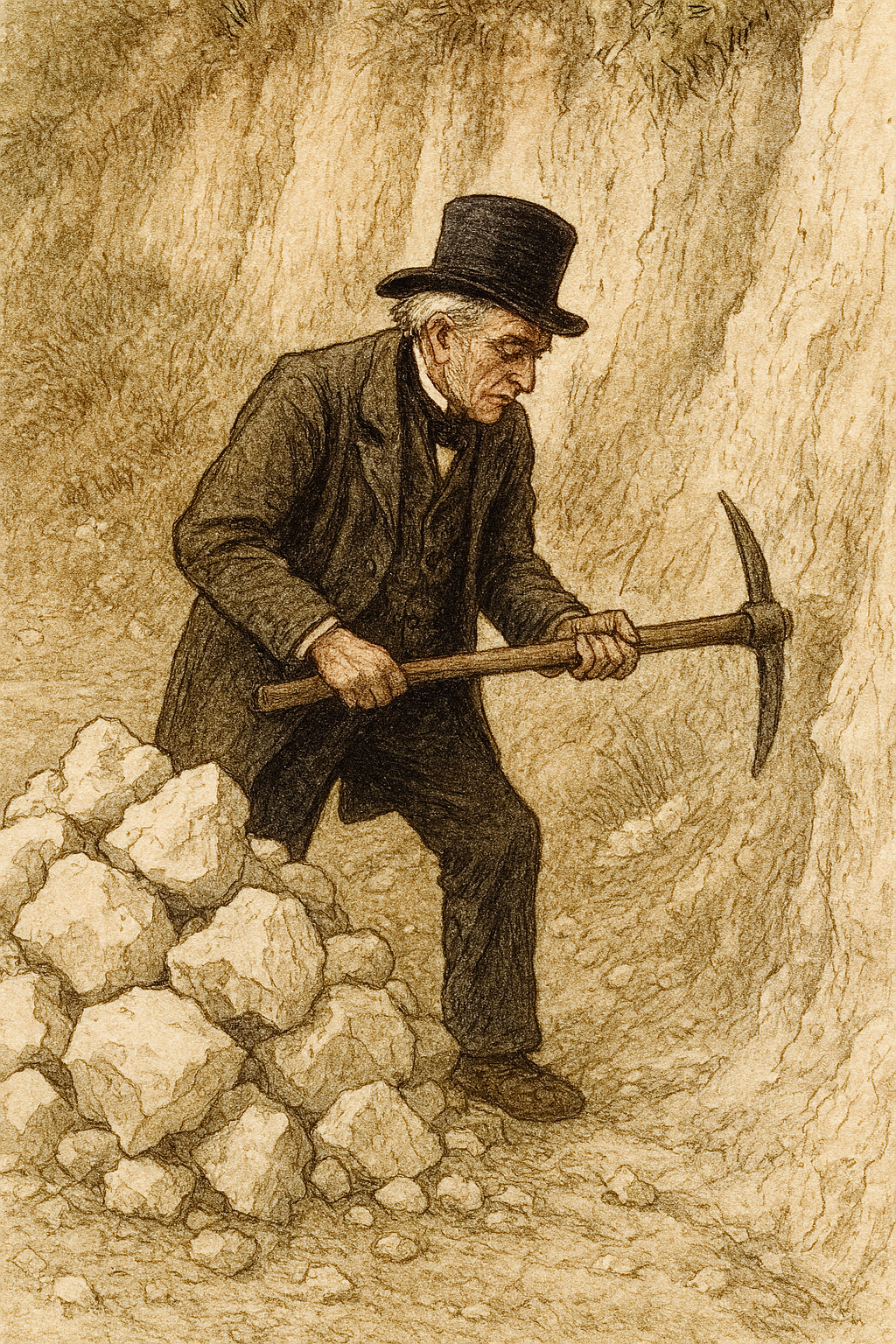 A person or machine is digging, indicating construction work is in progress.